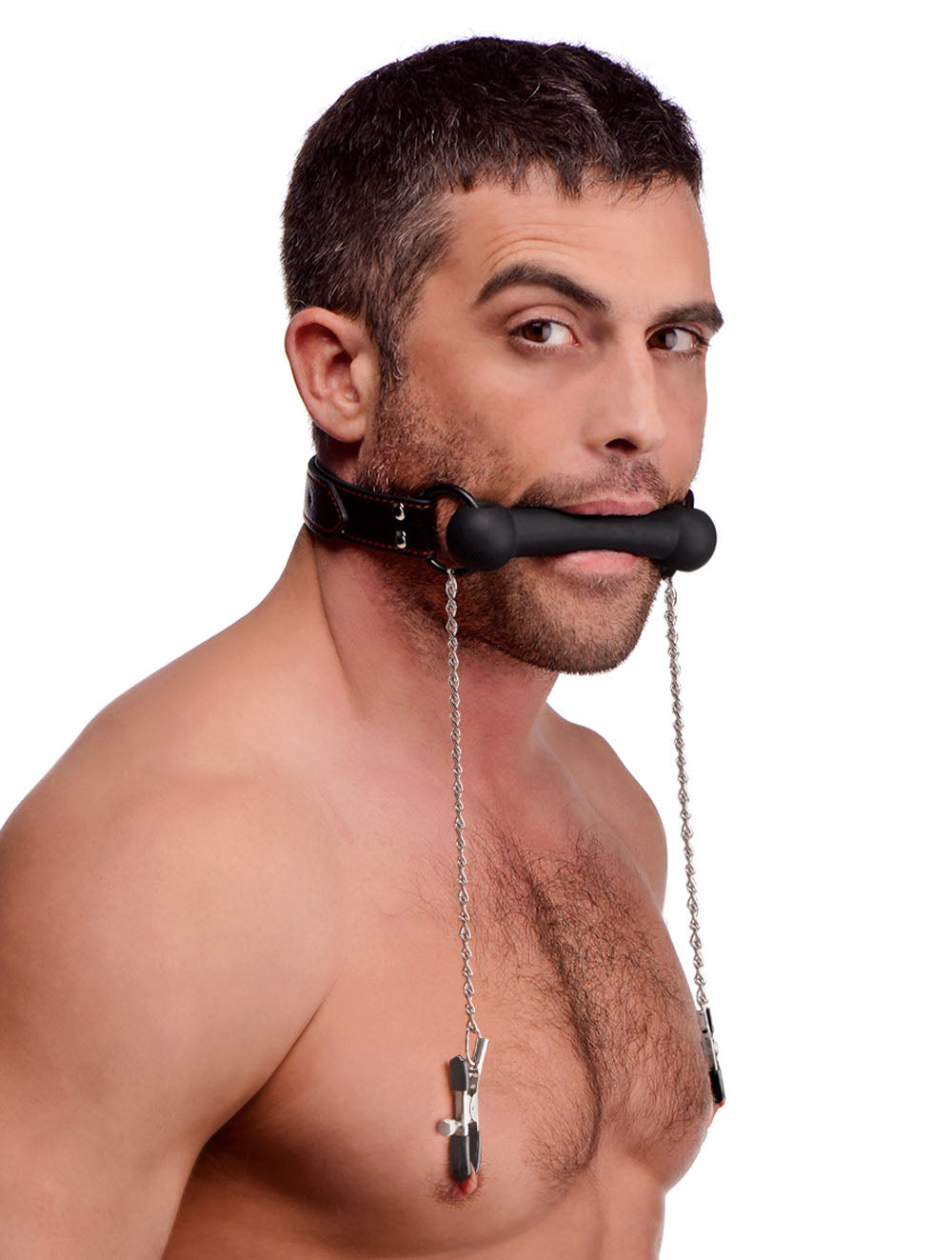 Silicone Bit Gag with Adjustable Nipple Clamps – Silicone BDSM Accessory > Bondage Gear > Gags and Bits - Tophatter Daily Deals