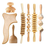 Wooden Massage Tools - 7PCS Wood Therapy Massage Tools Lymphatic Drainage Massager Maderoterapia Kit UK Apparel & Accessories - Tophatter Daily Deals