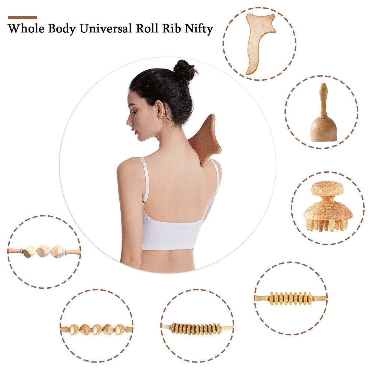 Wooden Massage Tools - 7PCS Wood Therapy Massage Tools Lymphatic Drainage Massager Maderoterapia Kit UK Apparel & Accessories - Tophatter Daily Deals