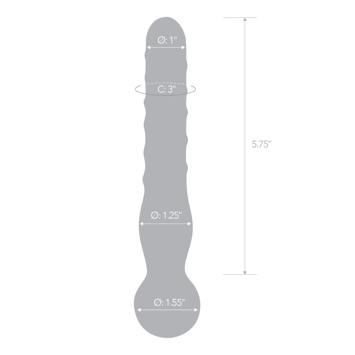 Glas 8 Inch Joystick Clear Glass Dildo Spiral and Bulbous Ends Hypoallergenic Sex Toy > Glass > Dildos - Tophatter Daily Deals