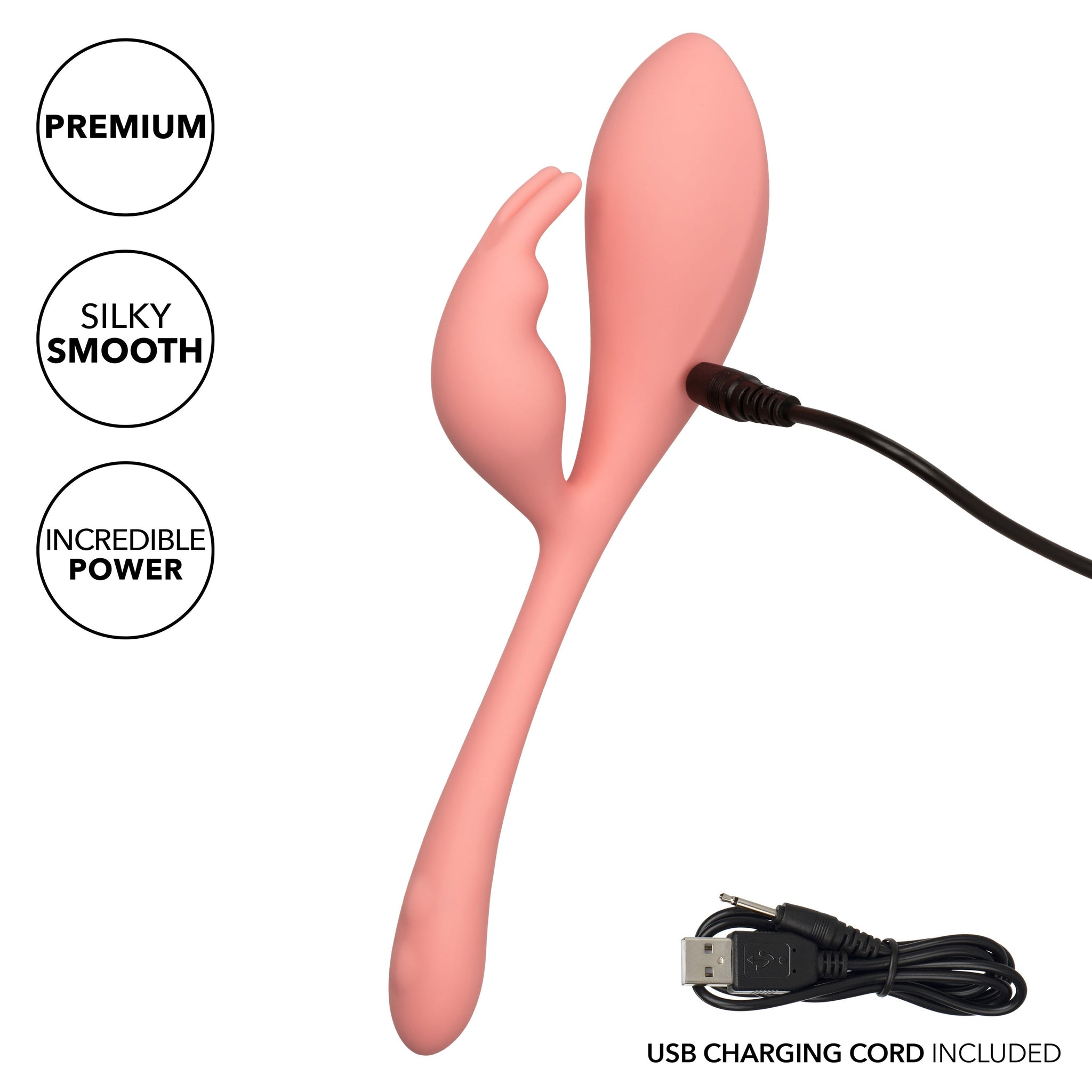 Elle Liquid Silicone Bunny Vibrator in Soft Pink with 10 Vibration Functions and Flexible Body > Vibrators > Ladies > Rabbit - Tophatter Daily Deals
