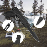 7" Tactical Pistol Replica Gun Spring OPEN Assisted Grey Pocket Knife - Tophatter Daily Deals