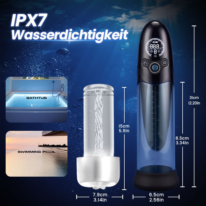 BathFun - Professional Penis Pump Powerful Vacuum Fully Waterproof Intelligent Training Function Penis Pumps - Tophatter Daily Deals