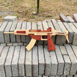 Solid Beech Wood MP5 SMG Replica Rubber Band Gun Model Kit - Tophatter Daily Deals