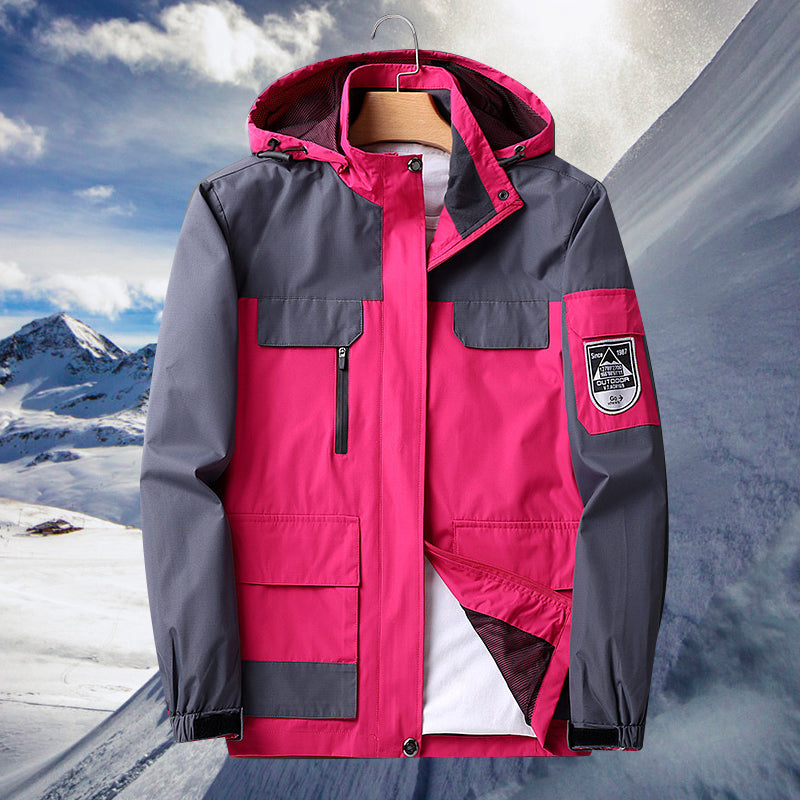 Waterproof Men's Rain Jacket - Hooded Colorblock, Packable - Tophatter Daily Deals