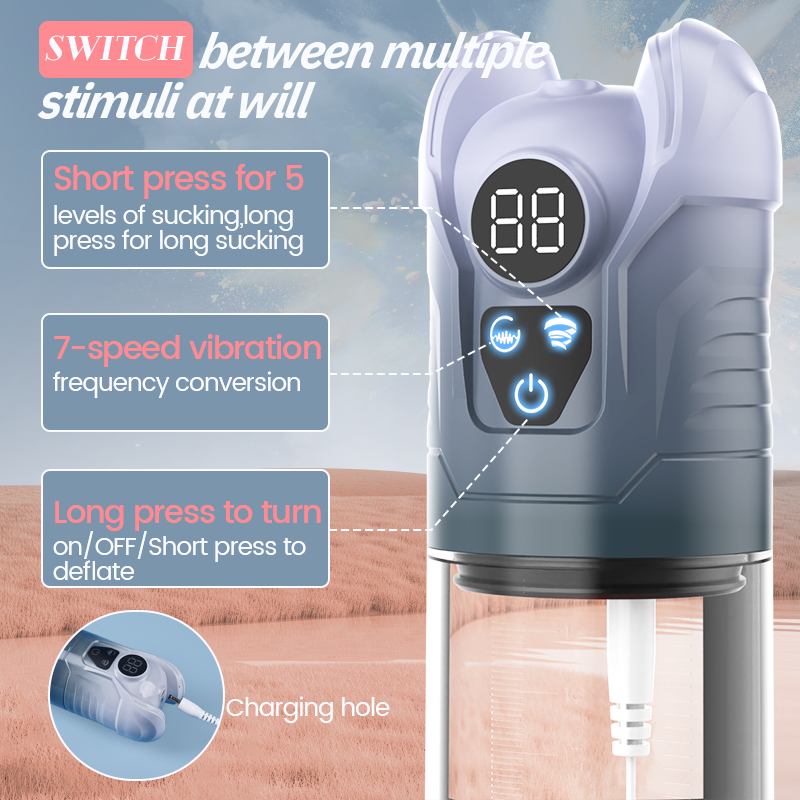 Acmejoy GrowPlus - Train & Please Penis Pumps 5 Sucking Blowjob 7 Vibrations Penis Pumps - Tophatter Daily Deals