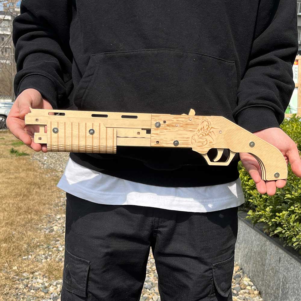 Wooden Mossberg Shotgun Rubber Band Gun Model Kit - Tophatter Daily Deals