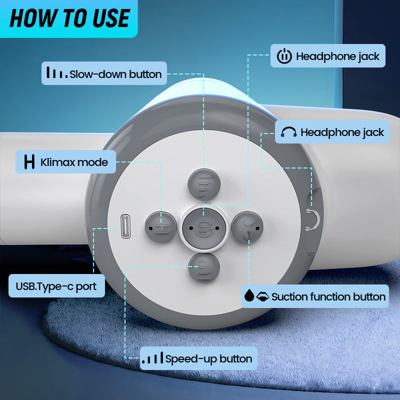 Acmejoy - Automatic Lubrication 8 Thrusting & Sucking Handheld Male Stroker Masturbation Cup - Tophatter Daily Deals