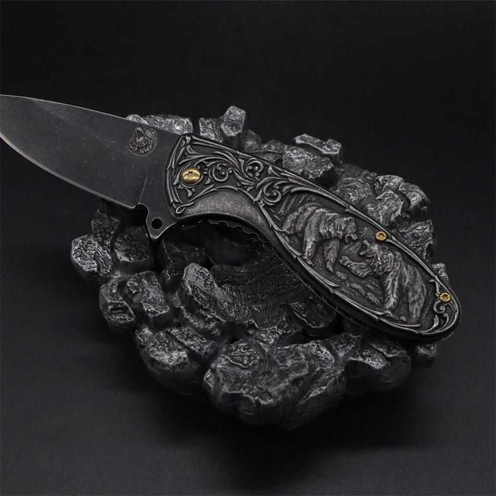 Brown Bear 3D Relief Folding Knife - Tophatter Daily Deals