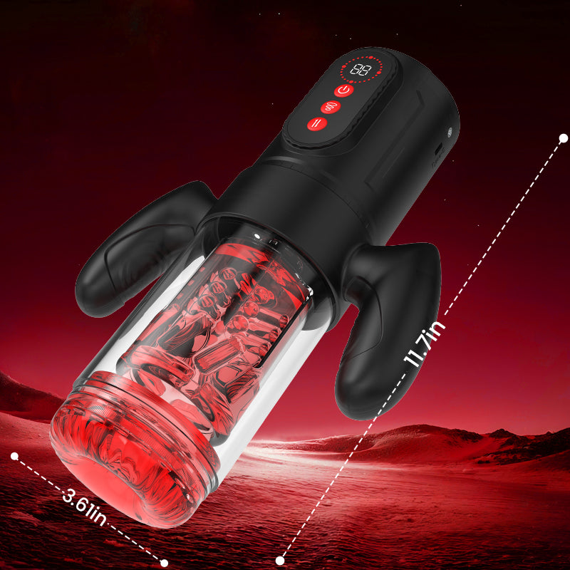 Acmejoy - Terminator 9 Telescopic Rotating Sucking with Handle Male Stroker - Tophatter Daily Deals