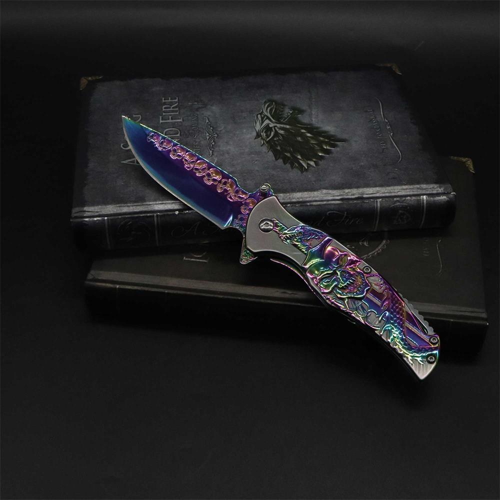 Snake Skull Relief Folding Knife - Tophatter Daily Deals