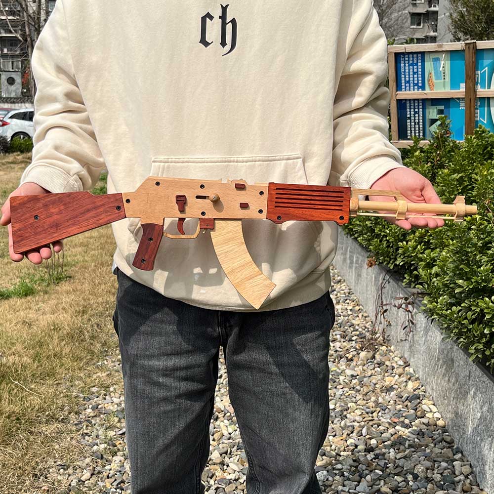 AK47 Wooden Replica Rubber Band Gun Model Kit - Tophatter Daily Deals