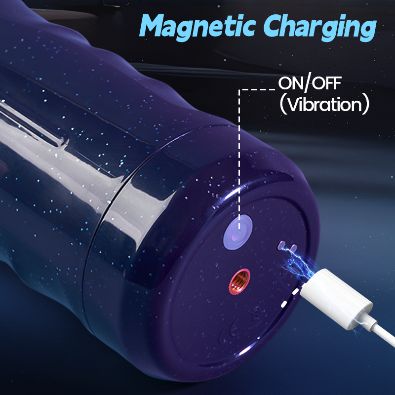 Acmejoy - 【Silicone Channel】 Midnight Blue 10 Vibration Male Stroker Masturbator Masturbation Cup - Tophatter Daily Deals