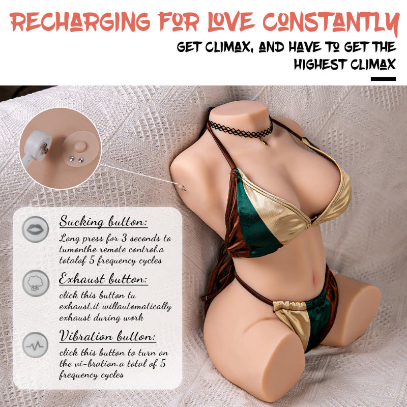 Jessie - 15.14lbs Sucking Vibrating Sex Torso love doll Masturbators - Tophatter Daily Deals
