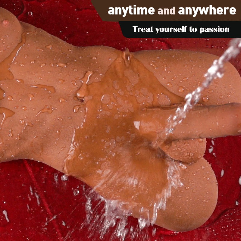 Lauren - 12.54Lbs Realistic Ass With Dildo And Tight Ball Hole Wheat Colored Unisex Sex Torso Masturbators - Tophatter Daily Deals