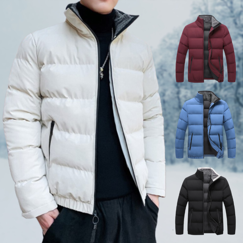 Warm Cozy Men's Jacket - Puffer, Sherpa Lined, Commuting - Tophatter Daily Deals