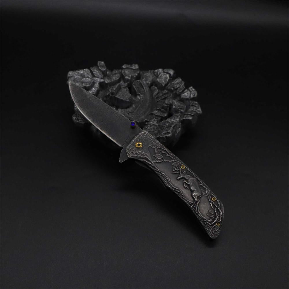 3D Sculpture Reindeer Folding Knife - Tophatter Daily Deals