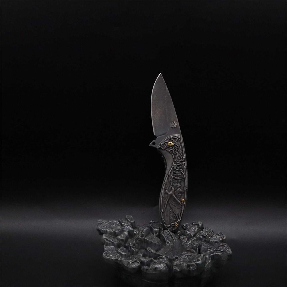 3D Sculpture Eagle Relief Folding Knife - Tophatter Daily Deals