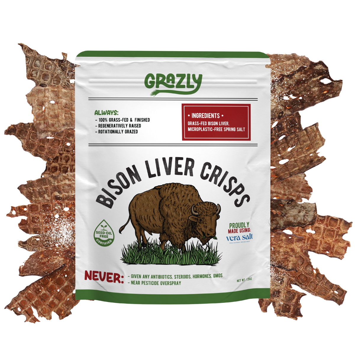Bison Liver Crisps - 100% Grass-Fed/Finished Plain 1 Pack Health & Wellness - Tophatter Daily Deals
