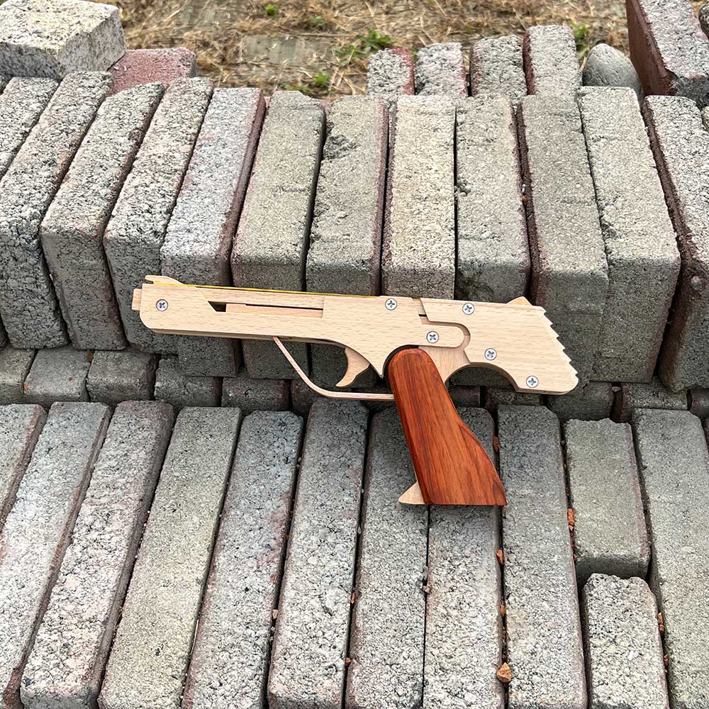 Wooden Assembled Flying Eagle Solid Wood Pistol - Tophatter Daily Deals