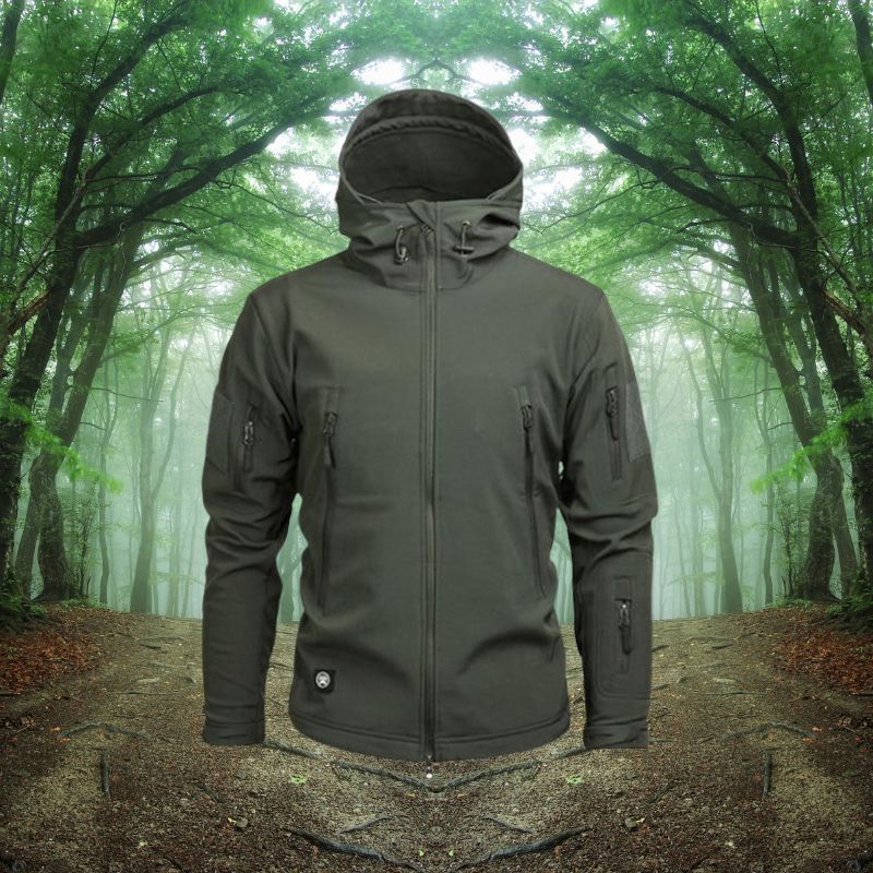 Waterproof Men's Outdoor Jacket - Military Cut, Poly Blend - Tophatter Daily Deals