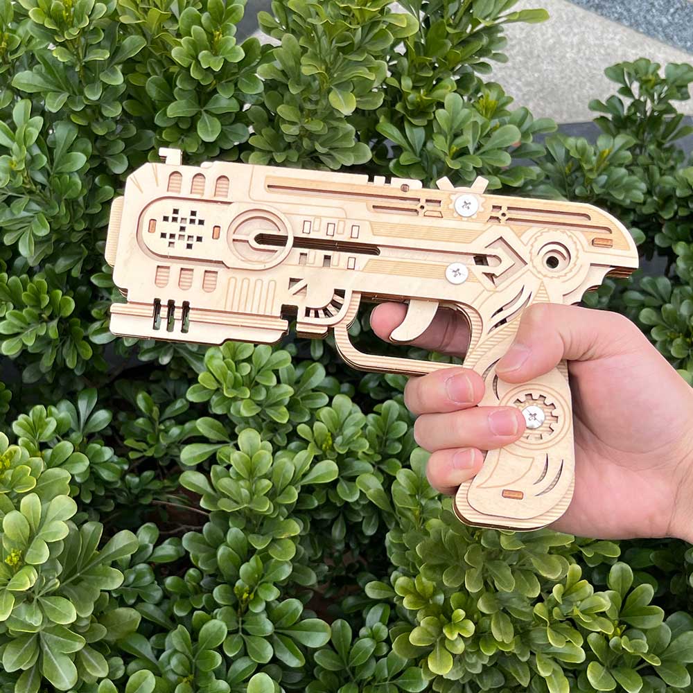 3D Wooden Kit Training Dragon Rubber Band Pistol Model Kit - Tophatter Daily Deals