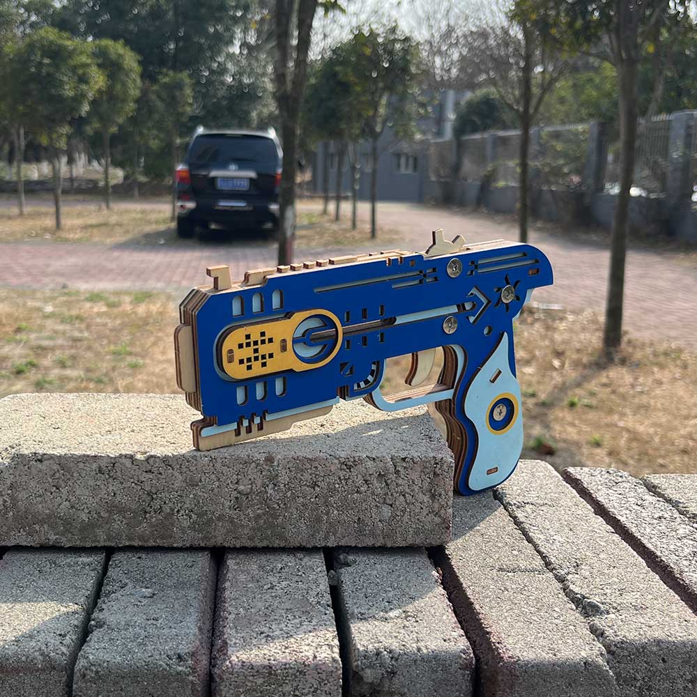 Wooden Kit Training Dragon Rubber Band Pistol Model Kit - Tophatter Daily Deals