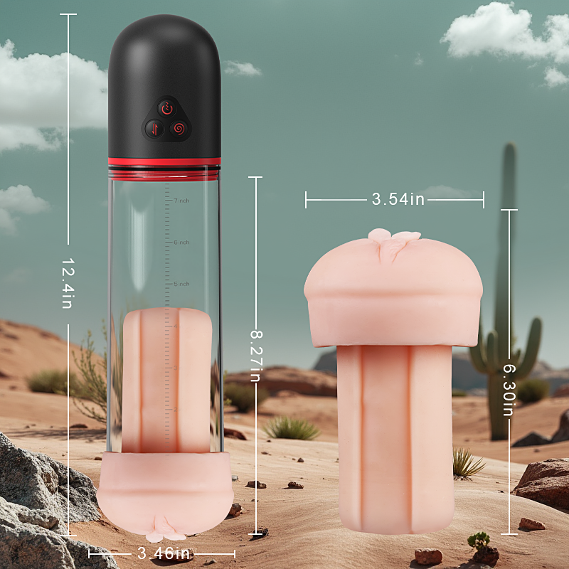 Acmejoy S-HANDE Pussy-Shaped Sleeve 3 Sucking 9 Vibrating Male Enlargement Pumps Penis Pumps - Tophatter Daily Deals