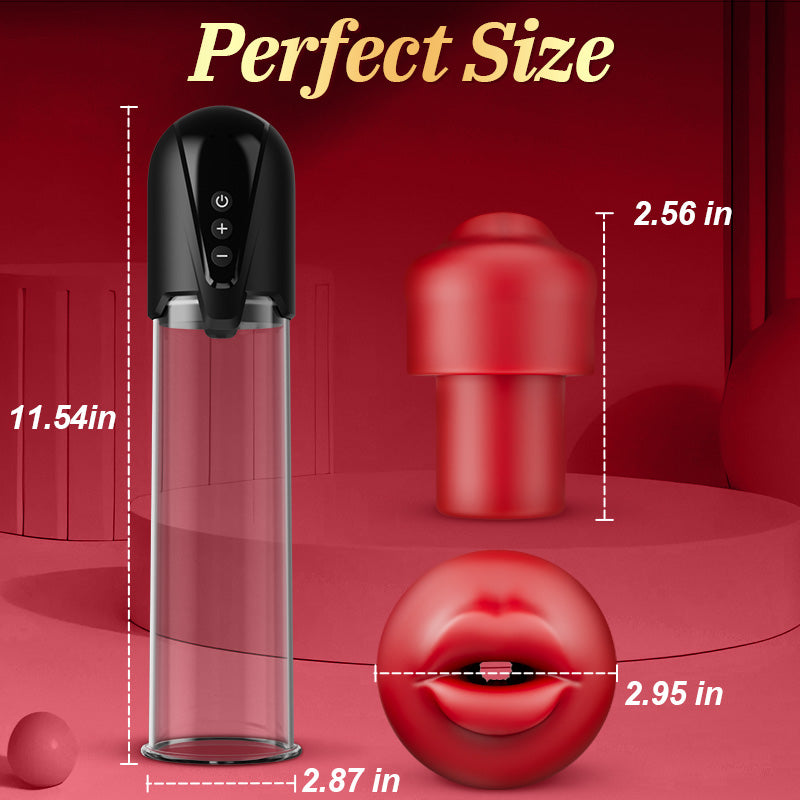 Red Fury Armour Acmejoy – 9 Suctions Penis Pump with Lifelike Mouth & Textured Tunnel Penis Pumps - Tophatter Daily Deals