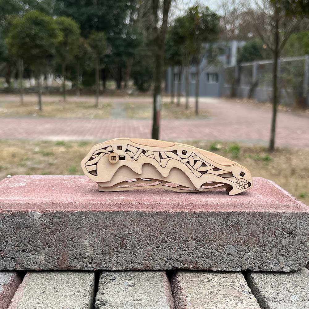 3D Folding Knife Puzzle Wooden Model Kit - Tophatter Daily Deals