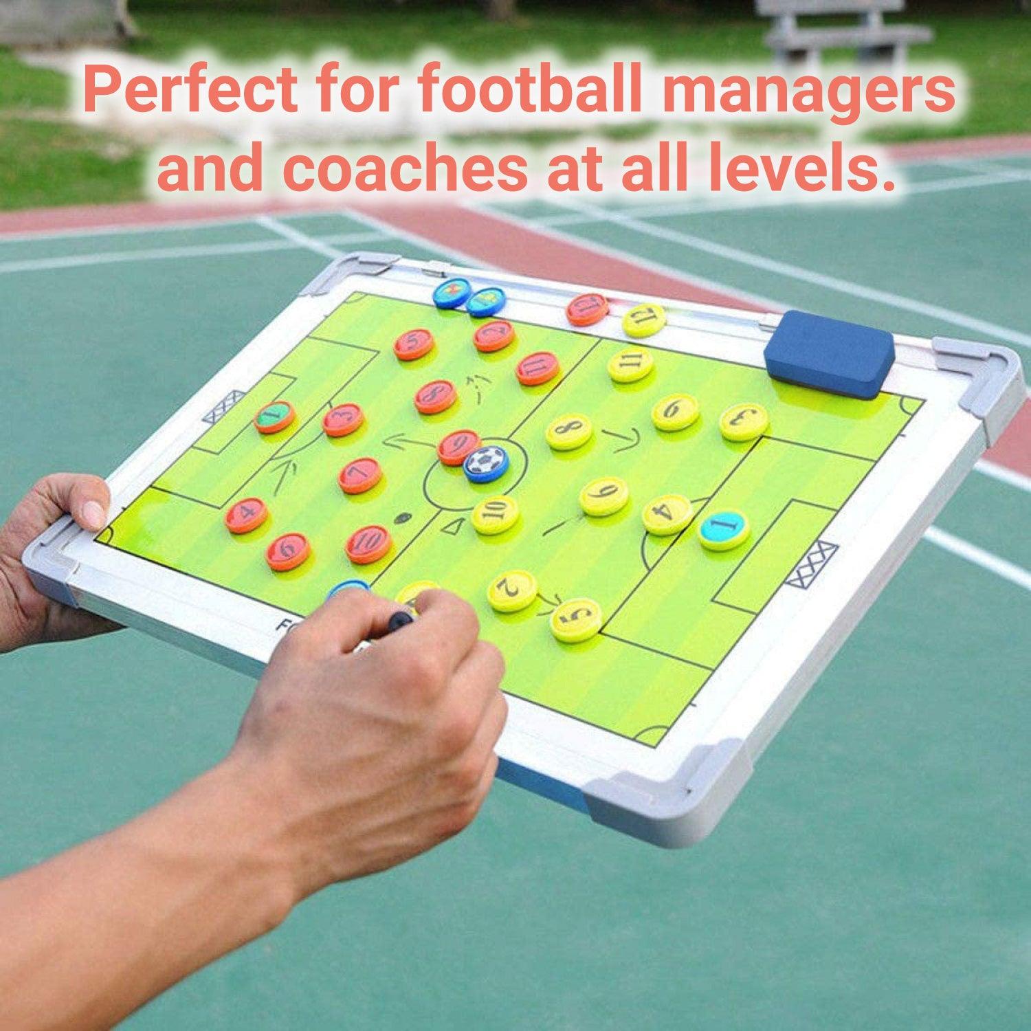 Magnetic Football Coaching Board Tactics Strategy - Double Sided with Player Markers Soccer - Tophatter Daily Deals