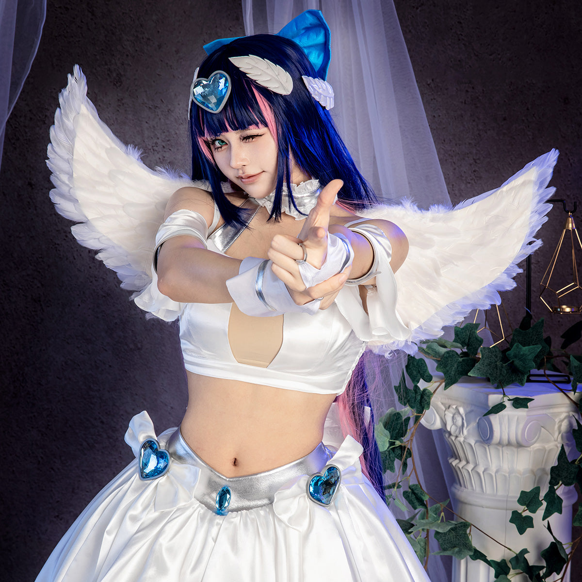 【Pre-Order】New Panty And Stocking with Garterbelt Angel Stocking Cosplay Costume Costume - Tophatter Daily Deals