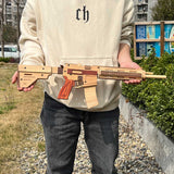 M416 Wooden Rubber Band Gun Model Kit - Tophatter Daily Deals