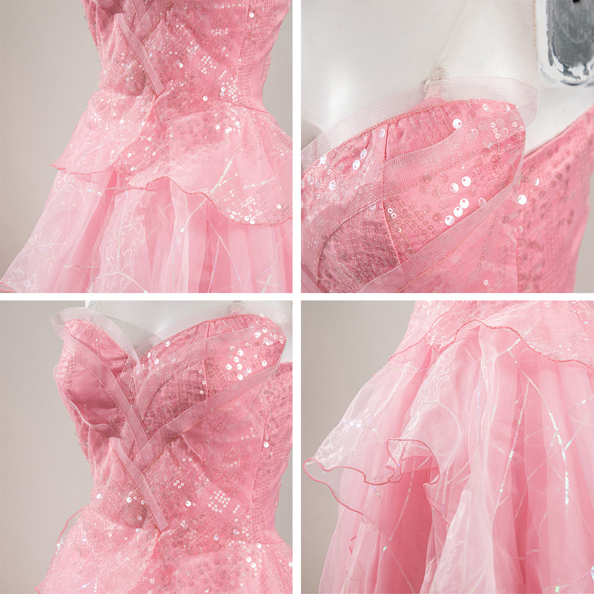 Wicked (2024) Glinda Pink Dress Cosplay Costume Costume - Tophatter Daily Deals