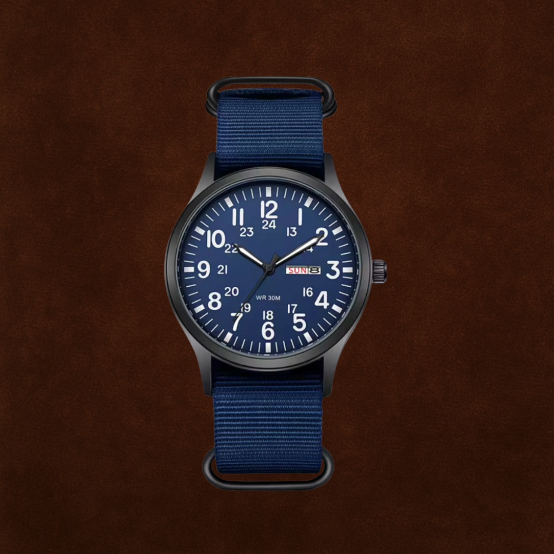Men’s Everyday & Outdoor Watch – Rugged Waterproof Design, Stainless Steel Case – Green Black Blue Men's wristwatches - Tophatter Daily Deals