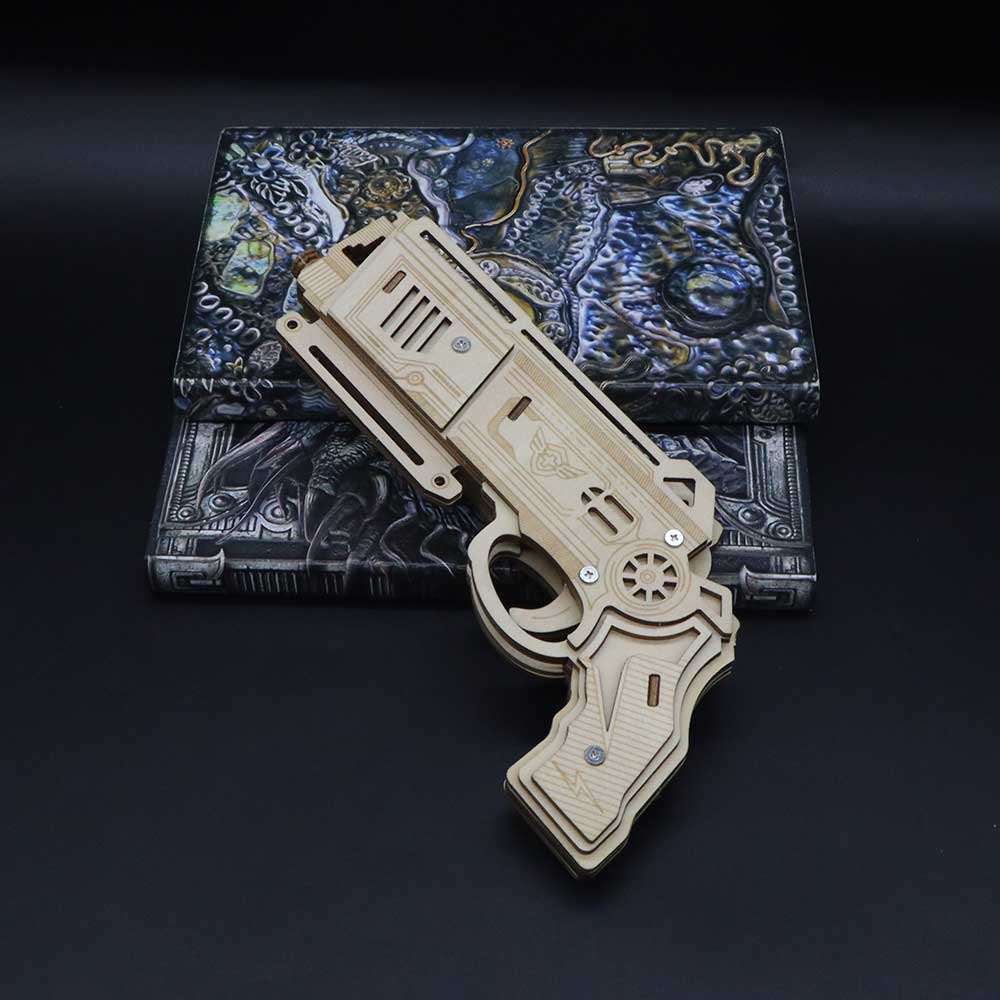 3D Wooden Rubber Band Gun Model Kit - Tophatter Daily Deals