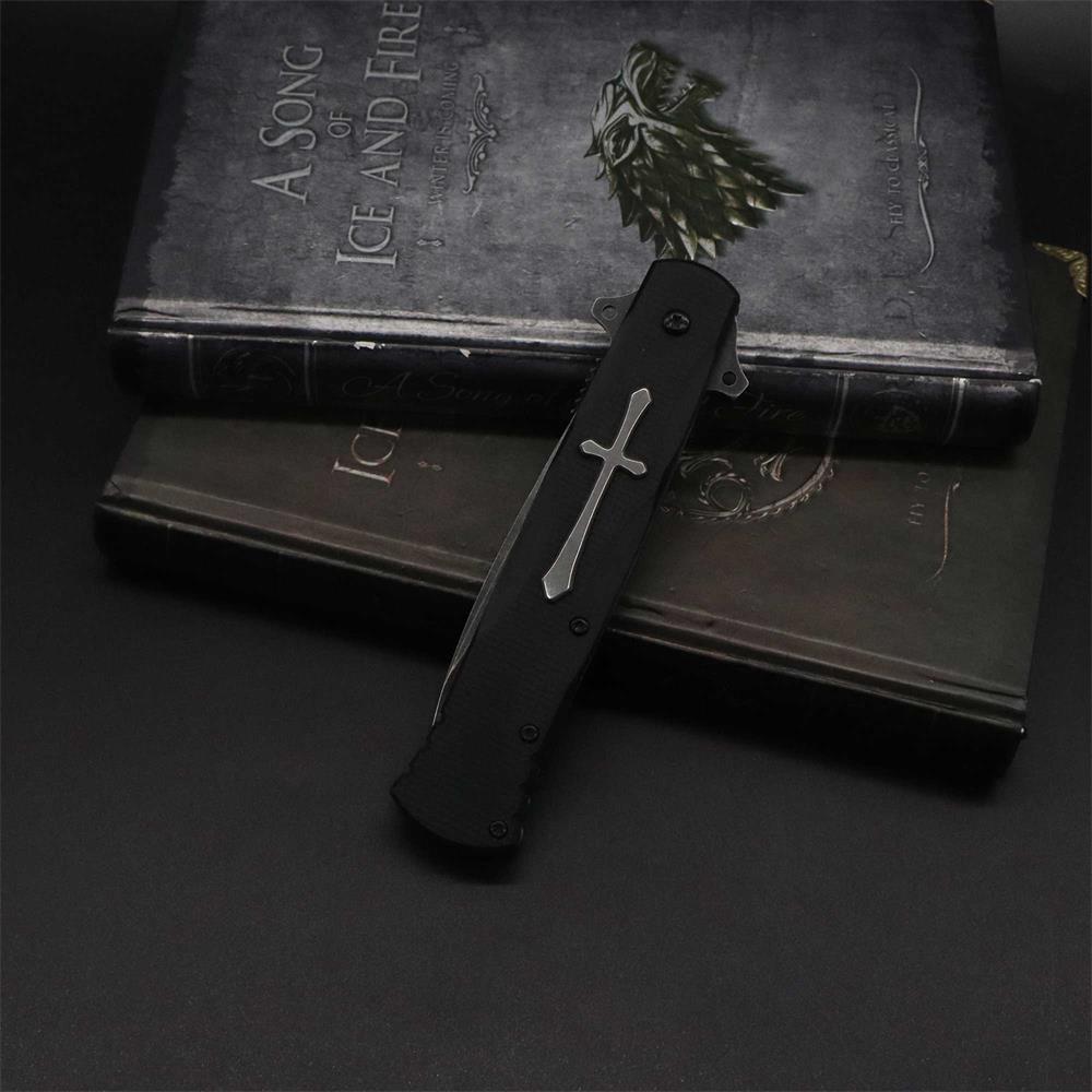 Cross Knife Christian Folding Knife - Tophatter Daily Deals