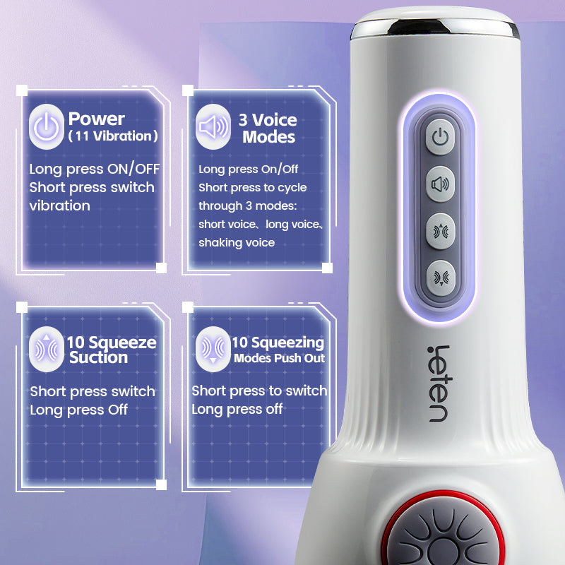 Leten - Squeezing Sucking Vibrating Masturbation Cup-Queen of AV Version4 Masturbation Cup - Tophatter Daily Deals
