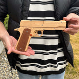 Assembled M1911 Wooden Replica Rubber Band Gun - Tophatter Daily Deals