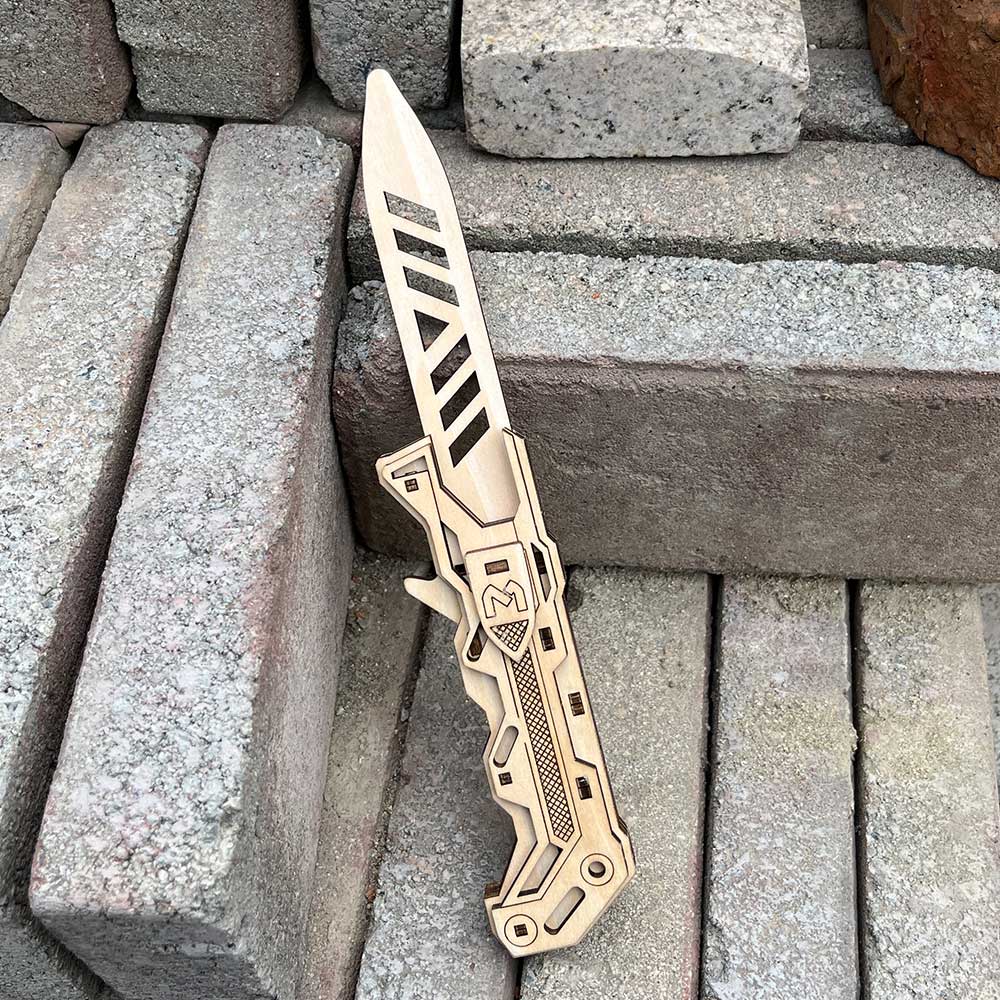 6 Cool Wooden Knife Model Kit 3D Blade Puzzle Toy - Tophatter Daily Deals