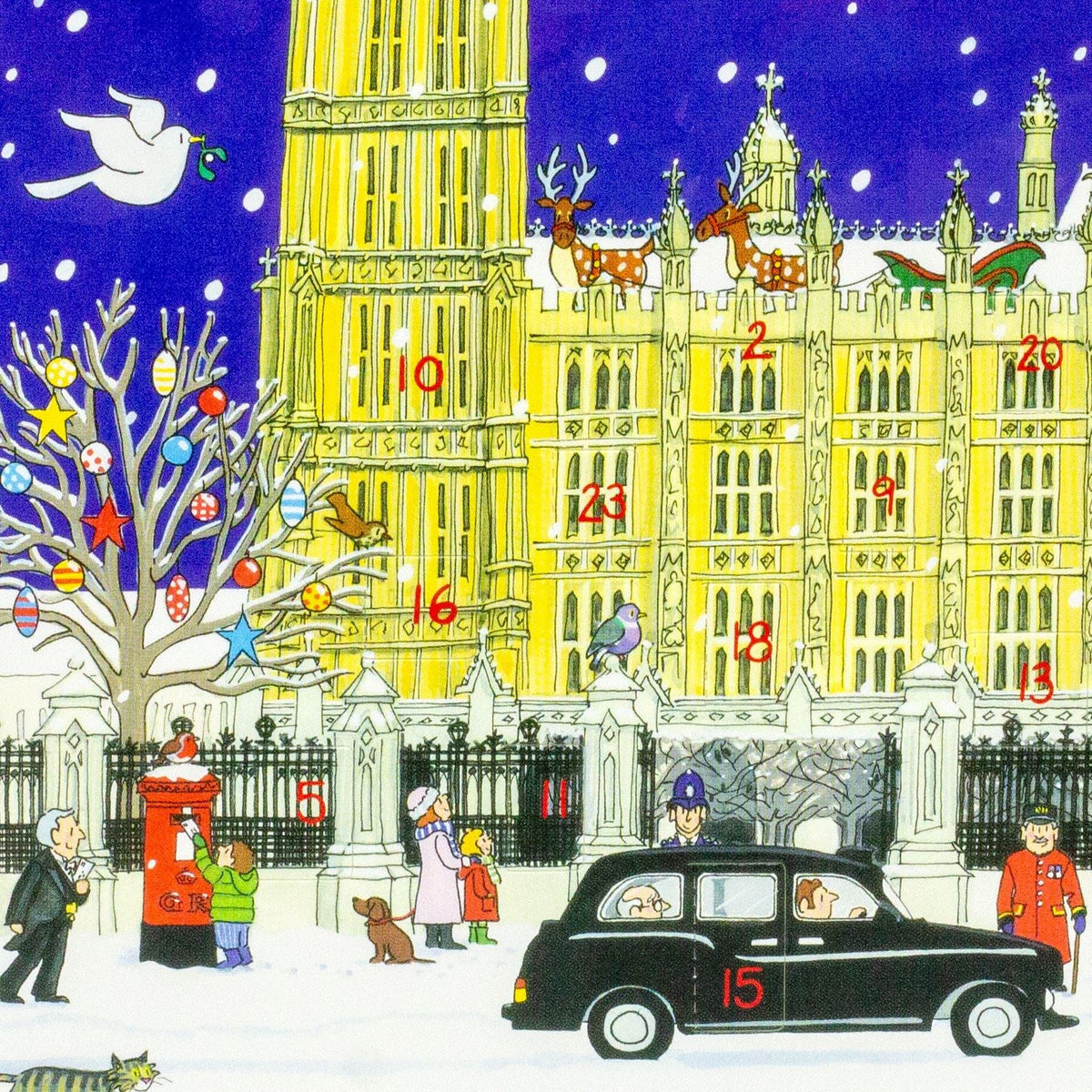 Palace of Westminster - Christmas Advent Calendar Greetings Card & Envelope Advent Calendar - Tophatter Daily Deals
