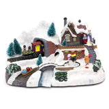 Illuminated Christmas Scene With Movement Xmas Model Village | Light Up LED Animated Christmas Village Ornament | Design Varies One Supplied Model Village - Tophatter Daily Deals