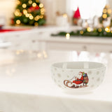 Santa Claus Christmas Bowl | Ceramic Festive Bowl for Snacks & Nibbles - 450ml Bowl - Tophatter Daily Deals