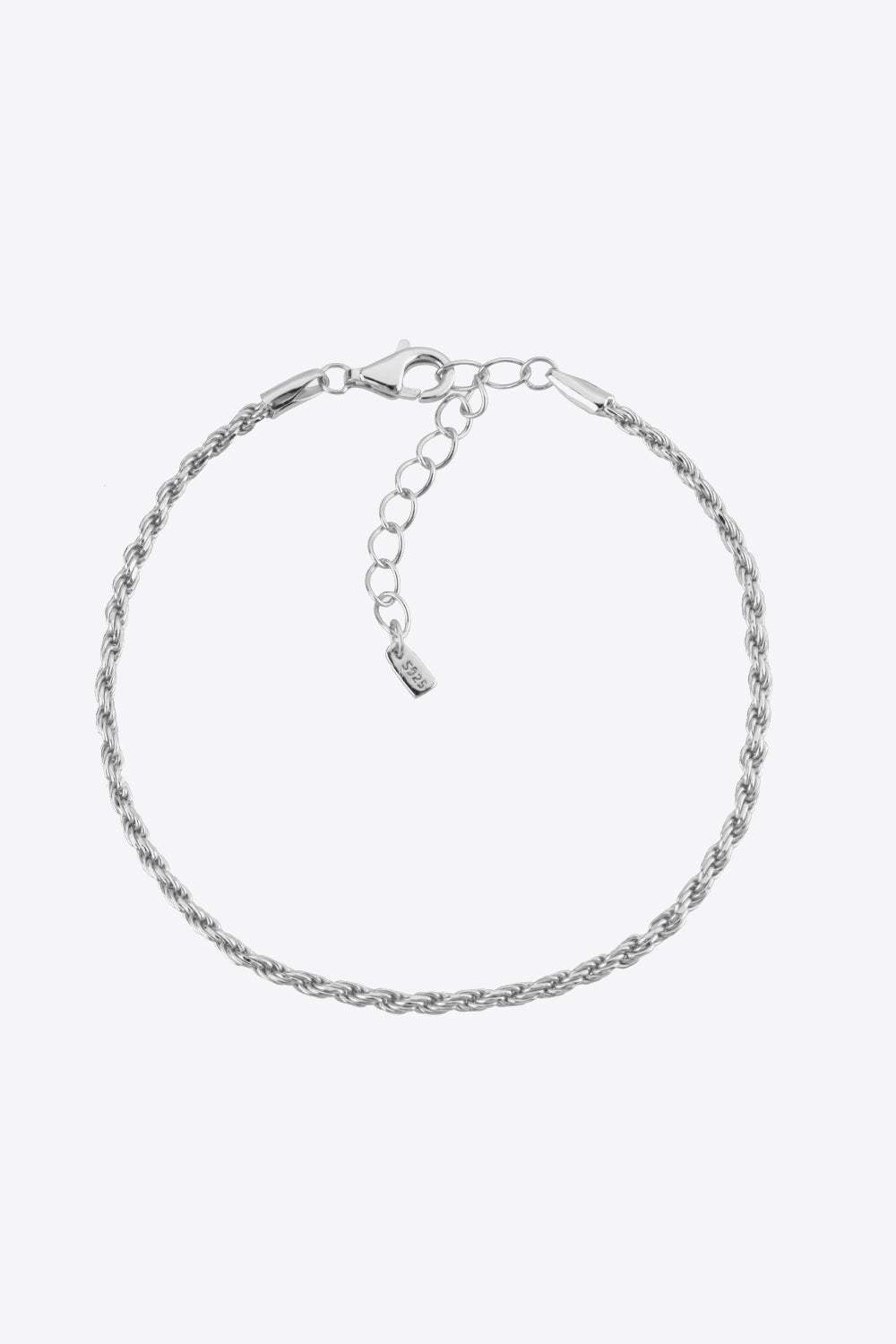 925 Sterling Silver Twisted Bracelet Silver One Size Bracelets - Tophatter Daily Deals