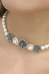 Rose Beaded Lobster Clasp Necklace Necklaces - Tophatter Daily Deals