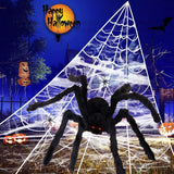 Spider Web Halloween Decoration Set With Large Spider 3D Changing Face Moving Picture Frame - Tophatter Daily Deals