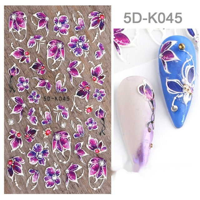 5D Three-dimensional Relief Nail Sticker A 0 - Tophatter Daily Deals