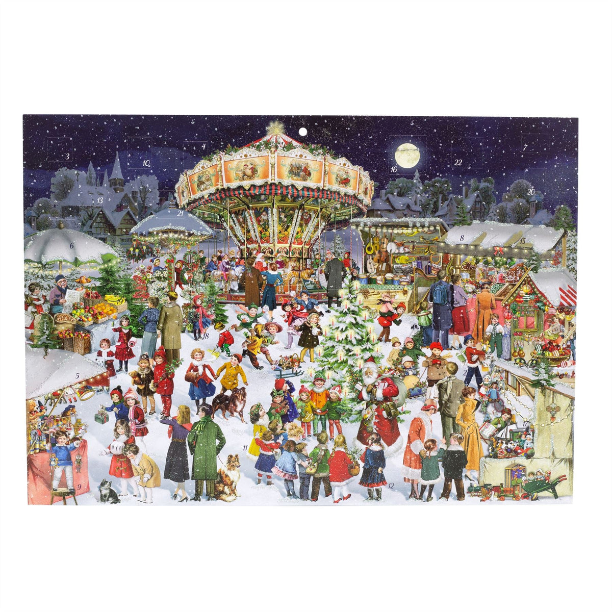 Christmas Market Advent Calendar | Traditional Advent Calendar - 42x29.5cm Advent Calendar - Tophatter Daily Deals