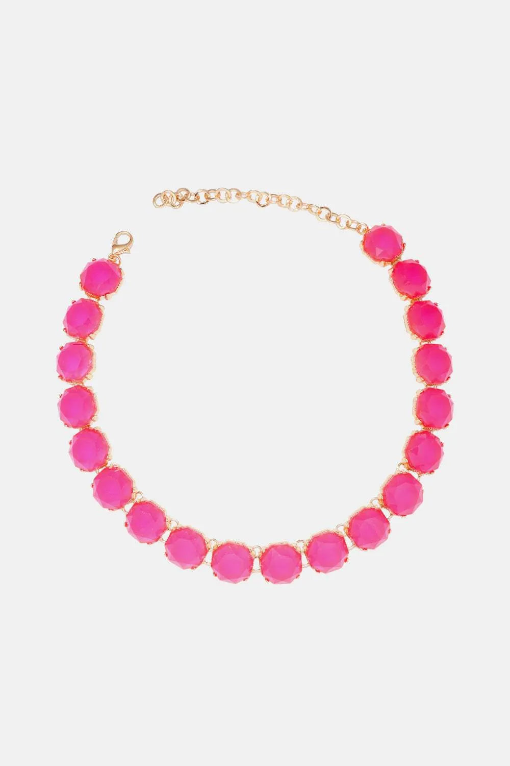 Zinc Alloy Resin Necklace Hot Pink One Size Necklaces - Tophatter Daily Deals