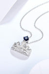 Zircon Lab-Grown Sapphire Crown Shape Pendant Necklace Necklaces - Tophatter Daily Deals